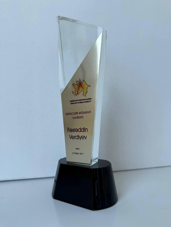 Fakhraddin Verdiyev’s Youth Award trophy, 2011