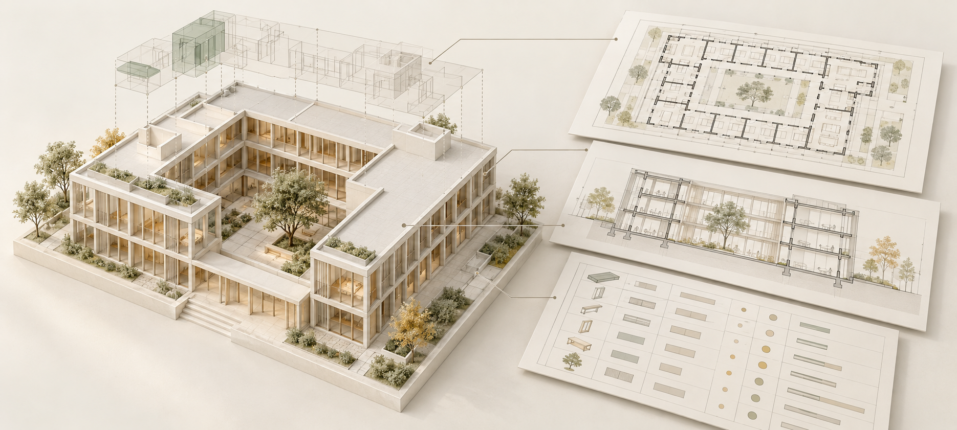 Completed building model with coordinated handover drawings